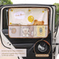 Cute Bear Car Sunshade Set of 2 – Side Window Curtain with Storage Mesh Pockets and Suction Cups for Kids – UV Protection & Heat Block (Beige)