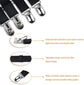 4-Pack Adjustable Bed Sheet Straps with Clips, Elastic Sheet Fasteners for Fitted Sheets, Sofa Covers, Tablecloths, Anti-Slip Grippers for Crib to King Size Beds (Black)