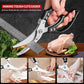 Heavy Duty Kitchen Shears, Poultry Scissors for Cutting Chicken Bones, German Stainless Steel, All-Metal Design, Spring-Loaded, Dishwasher Safe (Black)