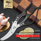 Heavy Duty Kitchen Shears, Poultry Scissors for Cutting Chicken Bones, German Stainless Steel, All-Metal Design, Spring-Loaded, Dishwasher Safe (Black)
