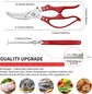 Heavy Duty Kitchen Shears, Poultry Scissors for Cutting Chicken Bones, German Stainless Steel, All-Metal Design, Spring-Loaded, Dishwasher Safe (Red)