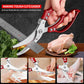 Heavy Duty Kitchen Shears, Poultry Scissors for Cutting Chicken Bones, German Stainless Steel, All-Metal Design, Spring-Loaded, Dishwasher Safe (Red)