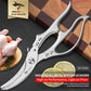 Heavy Duty Kitchen Shears, Poultry Scissors for Cutting Chicken Bones, German Stainless Steel, All-Metal Design, Spring-Loaded, Dishwasher Safe (Silver)