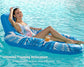 Inflatable Pool Lounger Float with Backrest & Cup Holders – U-Shaped Floating Chair for Pool, Lake, Beach (Blue)