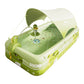 Inflatable Swimming Pool 210×140×56cm with Canopy & Dinosaur Spray – Kids Outdoor Water Play Set for Backyard, Garden, Summer Fun (Green)