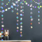 4-Pack Iridescent Circle Garlands, Holographic Party Decorations for Birthday, Wedding, Disco Theme, Graduation, New Year&