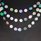 4-Pack Iridescent Circle Garlands, Holographic Party Decorations for Birthday, Wedding, Disco Theme, Graduation, New Year&