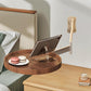 Wall-Mounted Foldable Round Table – Telescopic Adjustable Bedside Desk with Aluminum Alloy Support, Multi-Use Floating Table for Bedroom, Living Room, Balcony (Walnut)