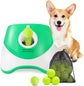 Automatic Dog Ball Launcher with 15 Mini Tennis Balls & Mesh Bag – Rechargeable Pet Toy for Small Dogs, Adjustable Launch Distance, Interactive Play (Green)