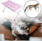 Foldable Pet Grooming Hammock with Leg Holes, Anti-Scratch Mesh Bathing Station for Cats and Small to Medium Dogs, Portable Nail Trimming and Washing Aid (Pink)