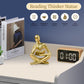 Abstract Reading Thinker Statue for Home Decor, Modern Resin Sculpture Figurine for Bookshelf, Desk & Living Room (Gold)