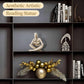 Abstract Reading Thinker Statue for Home Decor, Modern Resin Sculpture Figurine for Bookshelf, Desk & Living Room (Beige)