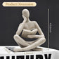Abstract Reading Thinker Statue for Home Decor, Modern Resin Sculpture Figurine for Bookshelf, Desk & Living Room (Beige)