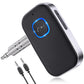 Bluetooth 5.3 Audio Receiver with Mic – Wireless AUX Adapter for Car Stereo, Speakers & Headphones, CVC8.0 Noise Cancellation, Dual Pairing, 16H Battery (Black)