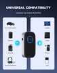 Bluetooth 5.3 Audio Receiver with Mic – Wireless AUX Adapter for Car Stereo, Speakers & Headphones, CVC8.0 Noise Cancellation, Dual Pairing, 16H Battery (Black)