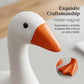 Magnetic Goose Figurine for Desk & Entryway, Cute Key Holder & Home Decor Gift (White)