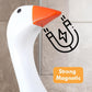 Magnetic Goose Figurine for Desk & Entryway, Cute Key Holder & Home Decor Gift (White)