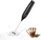 Handheld Electric Milk Frother with Stainless Steel Whisk, Push-Button Operation, Compact Design for Cappuccino, Latte, Matcha, Hot Chocolate, and Protein Drinks—Battery-Powered, Easy-Rinse Cleaning, Ideal for Home & Travel Use (Black)