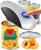 One-Touch Electric Can Opener with Smooth Edge & Magnetic Lid, USB Rechargeable for Seniors & Arthritis (Black-White)