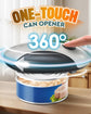 One-Touch Electric Can Opener with Smooth Edge & Magnetic Lid, USB Rechargeable for Seniors & Arthritis (Black-White)