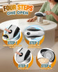 One-Touch Electric Can Opener with Smooth Edge & Magnetic Lid, USB Rechargeable for Seniors & Arthritis (Black-White)