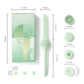 Electric Body Brush with Dual Handles – Waterproof Rotating Bath Scrubber, 3 Replaceable Heads, USB-C Charging, 2 Speeds(Green)