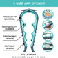 5-in-1 Bottle Opener & 4-Size Jar Opener Set with Adjustable Grip, Silicone Pad, and Ergonomic Handle—Multi-Function Kitchen Tool for Cans, Jars, Bottles, Pull Tabs, and Caps—Durable, Easy-to-Use Design (Blue)