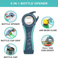 5-in-1 Bottle Opener & 4-Size Jar Opener Set with Adjustable Grip, Silicone Pad, and Ergonomic Handle—Multi-Function Kitchen Tool for Cans, Jars, Bottles, Pull Tabs, and Caps—Durable, Easy-to-Use Design (Blue)