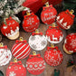 Festive Hanging Christmas Ornament Set for Decorating Trees and Holiday Spaces (Red)