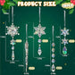 18-Piece Crystal Ornaments Set for Christmas Tree, Windows & Home Winter Decorations (Iridescent Clear)
