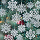 Sparkling Snowflake Ornaments for Christmas Tree, Home & Festive Holiday Party Decorations (Silver)