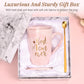 Best Mom Ever Coffee Mug Gift Set with Lid, Spoon & Coaster, 14oz Pink Marble Ceramic Cup for Mother&
