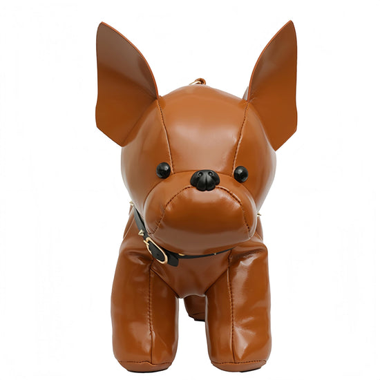 French Bulldog Shaped Bag – Cute Animal Crossbody Shoulder Bag with Adjustable Strap, PU Leather Dog Backpack for Women, Fashion Statement Accessory (Brown)