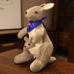 Kangaroo Stuffed Animal with Joey in Pouch & Australia Scarf - Soft Cuddly Plush Toy(45cm, light grey)| Other Colors Available in Store