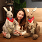 Kangaroo Stuffed Animal with Joey in Pouch & Australia Scarf - Soft Cuddly Plush Toy(45cm, light grey)| Other Colors Available in Store