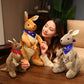 Kangaroo Stuffed Animal with Joey in Pouch & Australia Scarf - Soft Cuddly Plush Toy(55cm, light grey)| Other Colors Available in Store