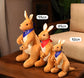 Kangaroo Stuffed Animal with Joey in Pouch & Australia Scarf - Soft Cuddly Plush Toy(32cm,light brown
)| Other Colors Available in Store