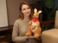 Kangaroo Stuffed Animal with Joey in Pouch & Australia Scarf - Soft Cuddly Plush Toy(45cm, light brown
)| Other Colors Available in Store