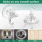 6-Pack Clear Suction Cup Hooks with Dual Hooks & Locking Lever—Reusable, Tool-Free Hanging for Glass, Mirrors, Tiles, Shower Walls—Ideal for Towels, Wreaths, Keys, Kitchen Tools