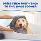 Dog Towel for Drying Dogs – Absorbent Microfiber Bath Towel with Hand Pockets, Super Absorbent & Fast Dry, Soft Microfiber, Fits Large & Small Dogs, Machine Washable & Reusable Pet Bath Towel（Blue）
