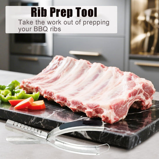 Professional Grade Rib Membrane Remover Tool – Ergonomic BBQ Rib Skinner & Prep Tool for Pork, Beef, and Poultry – Stainless Steel Design for Easy, Slippery Membrane Removal
