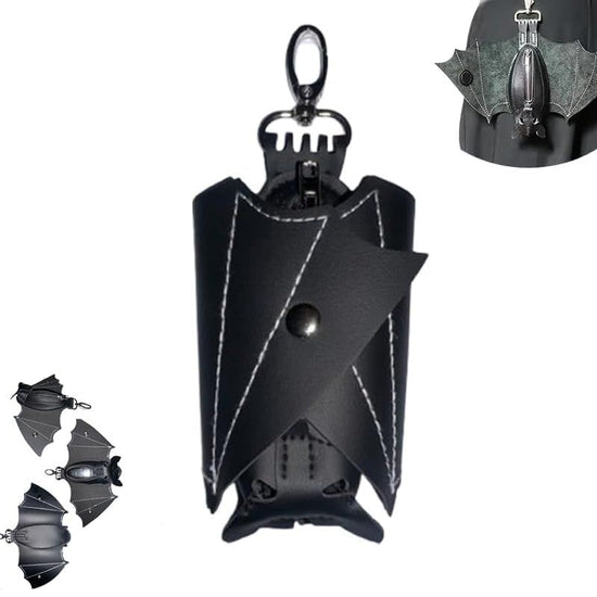 Bat coin purse, handmade bat-shaped coin purse with wings, Gothic leather bat wing key chain wallet, used for belt rings, backpacks or handbags