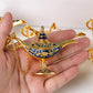 6-Piece Magic Genie Lamp Set, Perfect for Wedding Parties, Home Decor, and Themed Displays (Red)