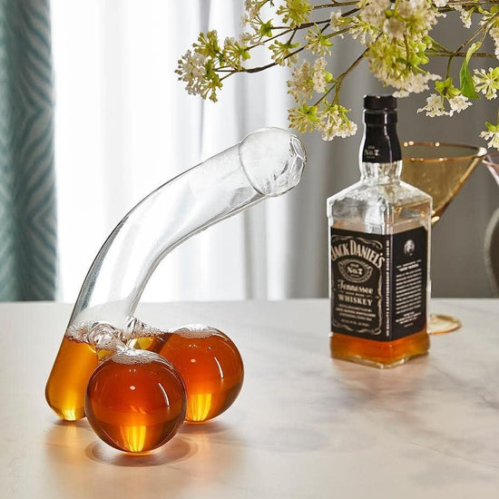 Funny Penis Whiskey Decanter – Unique Glass Container for Scotch, Tequila, Brandy, Rum & Bourbon, Gag Gift for Parties, Men, and Drinking Lovers