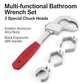 1set Multi-functional Wrenches Universal Large Open Faucet Wrench Bathroom Household Water Pipe Installation Tools,27 * 10cm(Red)