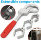1set Multi-functional Wrenches Universal Large Open Faucet Wrench Bathroom Household Water Pipe Installation Tools,27 * 10cm(Red)