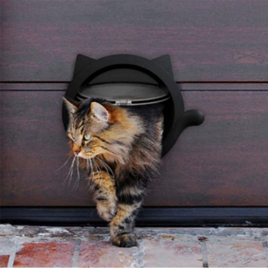 Indoor Cat Flap Door, 21cm/8.27in Opening
4 Locking Modes | Magnetic & Weatherproof | Thin Door & Wall | Easy Install |(black)