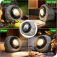 2Pack Solar Rock Lights Outdoor – Ash Gray Garden Stone Spotlights with IP65 Waterproof LED, Switchable Warm & Cool White, Auto On/Off for Pathway, Walkway, Yard & Patio(gray)