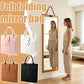Foldable Full Length Mirror, Hanging Wall Folding with Handle Shatterproof Acrylic Design, Folds for Easy Storage, Suitable for Wall Hanging or Tabletop Use, Ideal for Travel and Camping, 31*31.5cm (Pink)