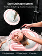 Inflatable Shampoo Basin with Drain Hose, Foldable
Reclining Design, 230g Lightweight, Adjustable Neck Opening, Complete Accessories Set, Elderly & Pregnant Use(Pink)